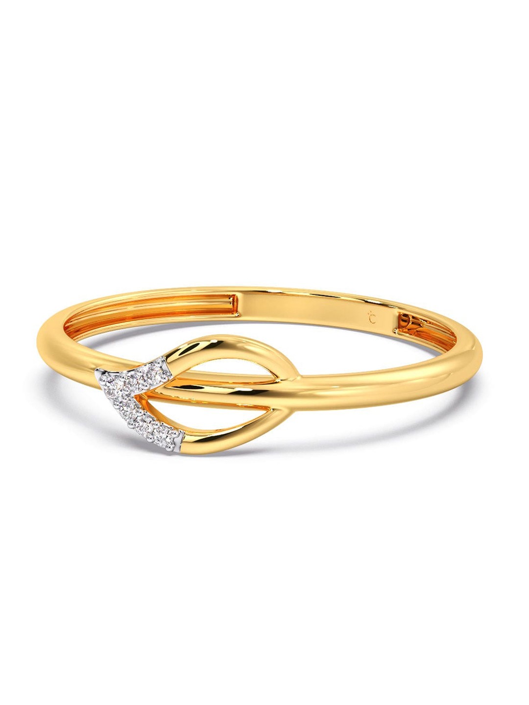 

CANDERE A KALYAN JEWELLERS COMPANY Diamondlites 18KT Gold Diamond Finger Ring-0.91gm