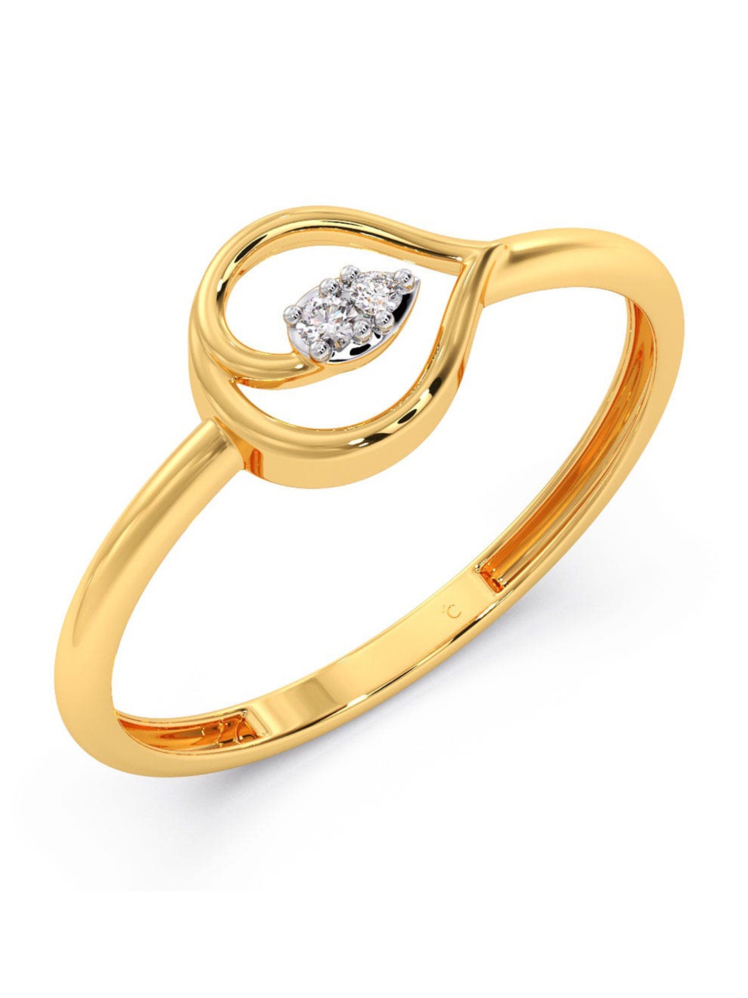 

CANDERE A KALYAN JEWELLERS COMPANY 18KT Gold Diamond-Studded Finger Ring-1.02 gm