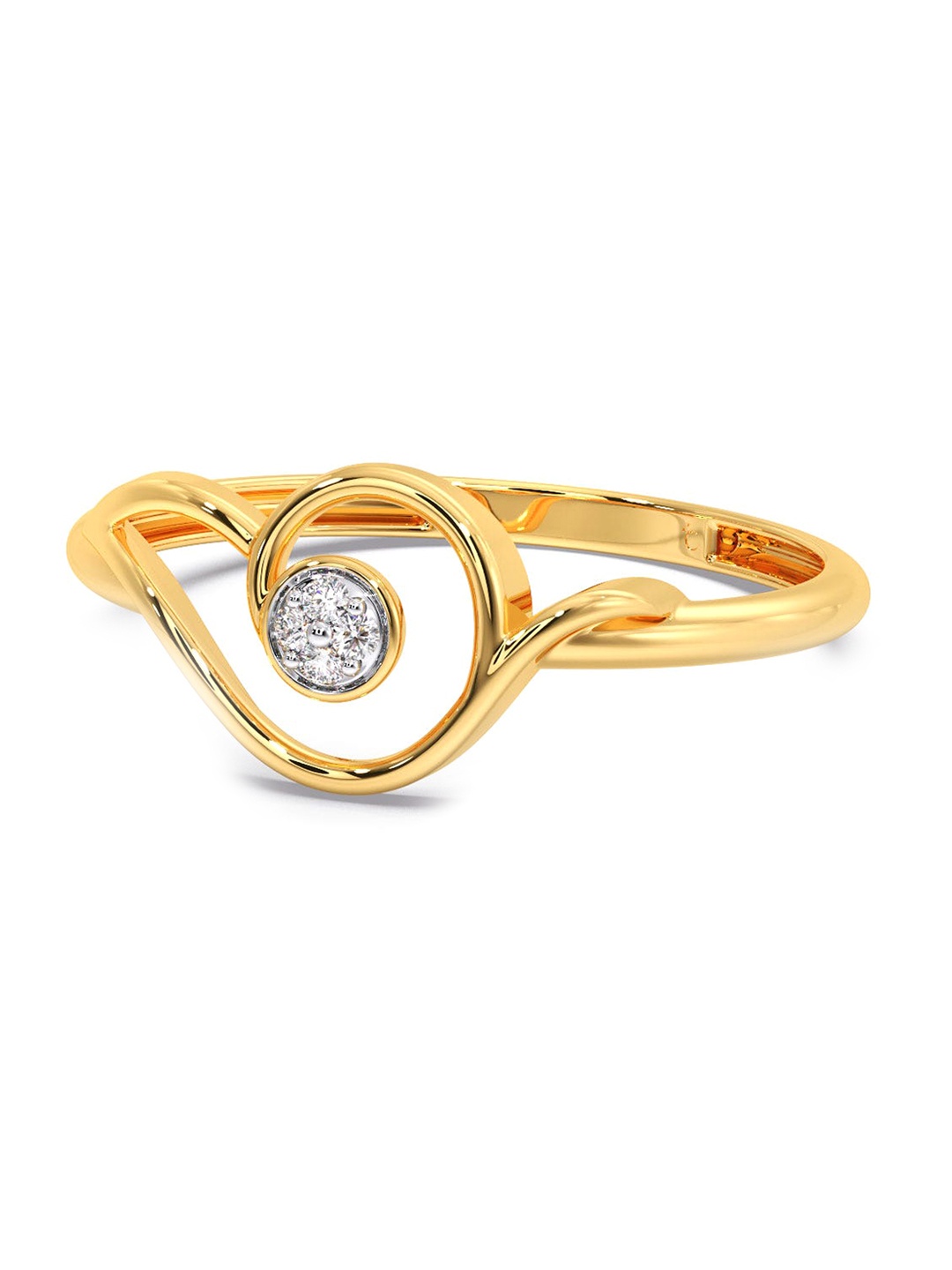 

CANDERE A KALYAN JEWELLERS COMPANY 18KT Gold Diamond-Studded Finger Ring-1.02 gm