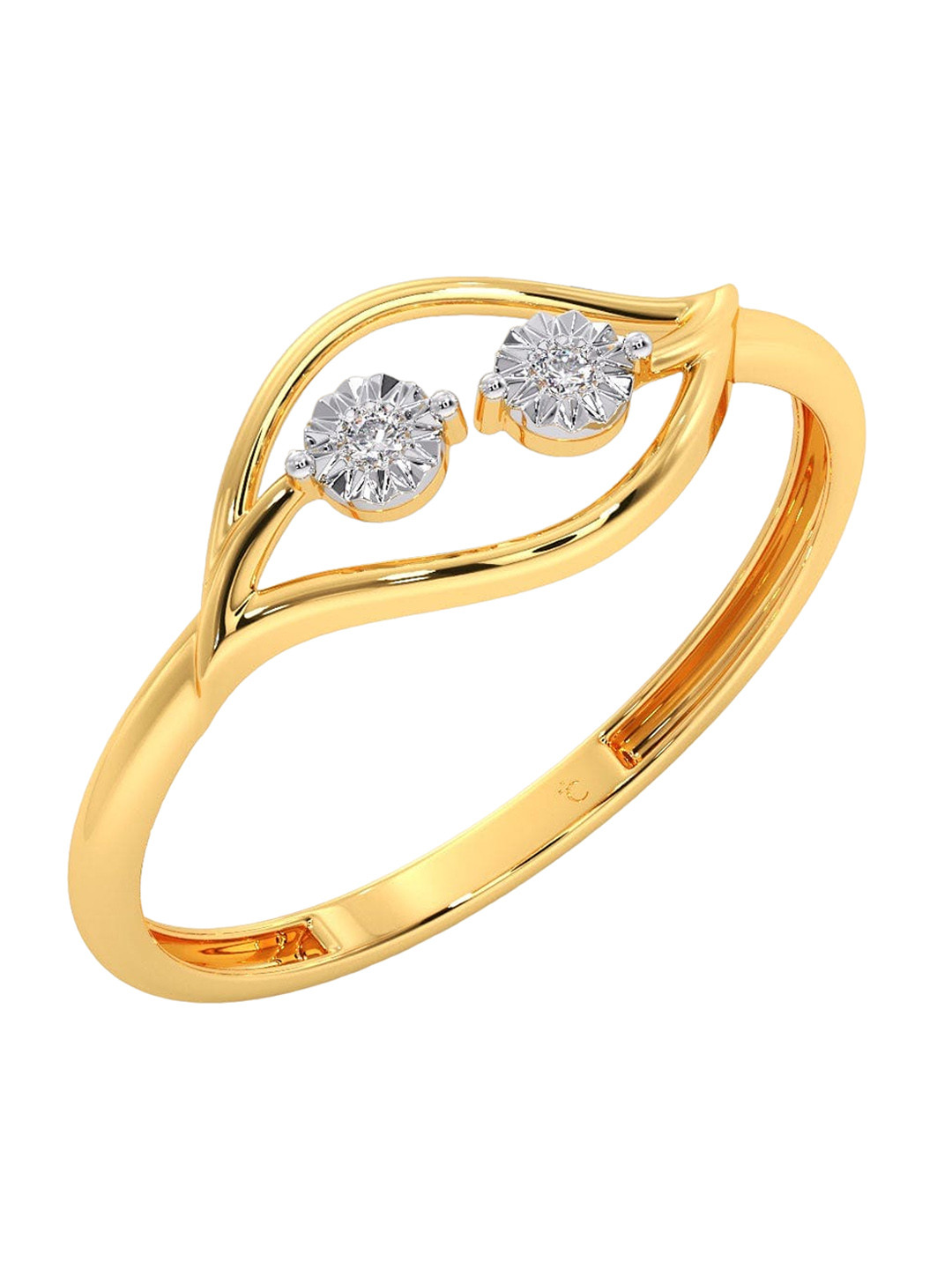 

CANDERE A KALYAN JEWELLERS COMPANY Diamondlites 18KT Gold Diamond Studded Ring-1.04 g