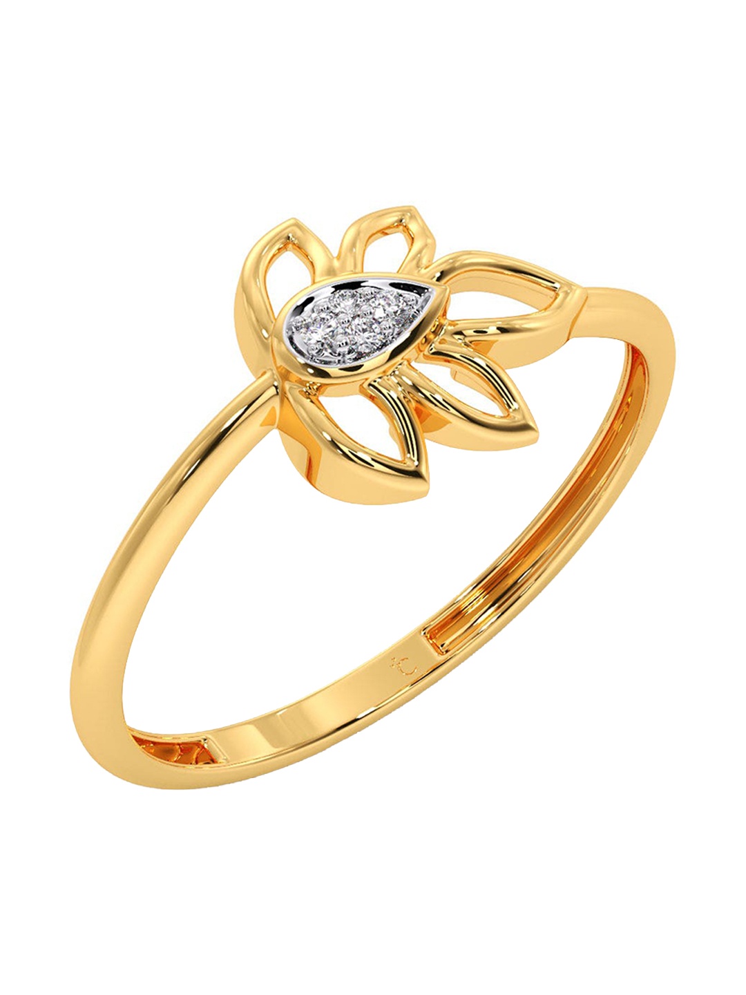 

CANDERE A KALYAN JEWELLERS COMPANY Diamondlites 18KT Gold Diamond Studded Ring-0.8 g