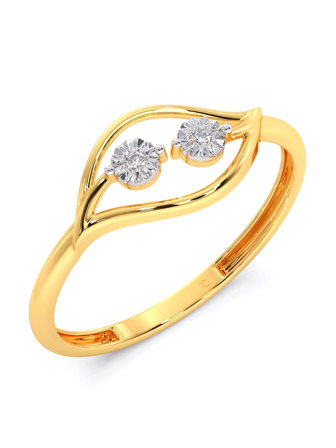 

CANDERE A KALYAN JEWELLERS COMPANY Diamondlites 14KT Gold Diamond Finger Ring-0.84 g