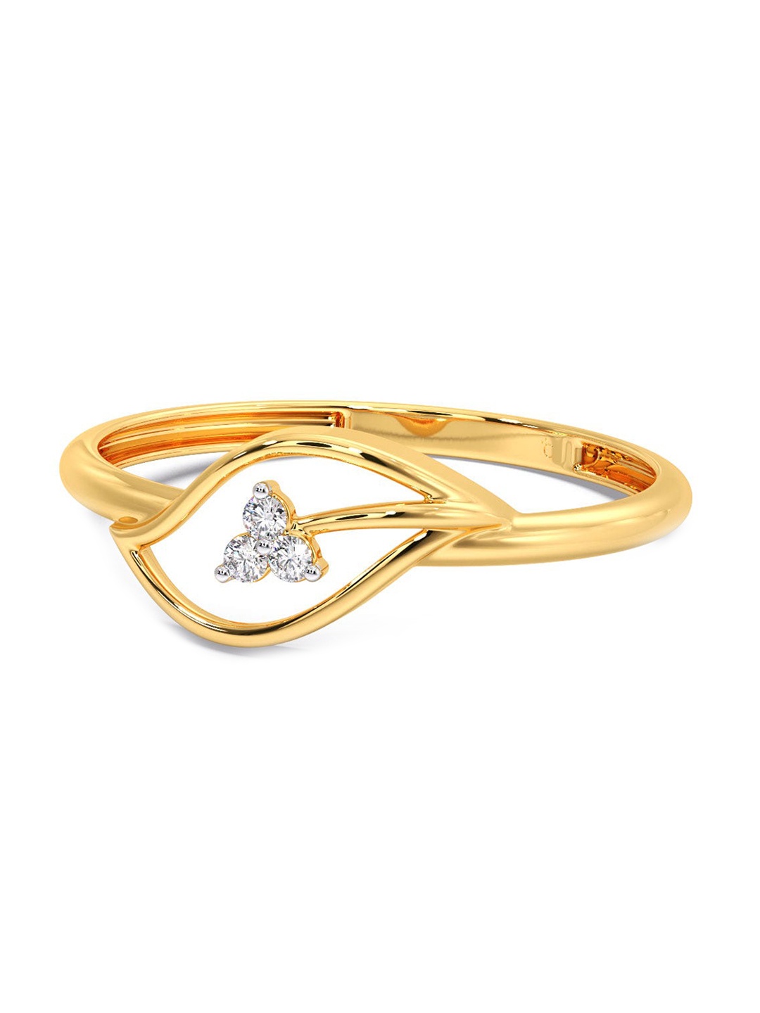 

CANDERE A KALYAN JEWELLERS COMPANY Diamondlites 14KT Gold Diamond Studded Ring-0.88 g