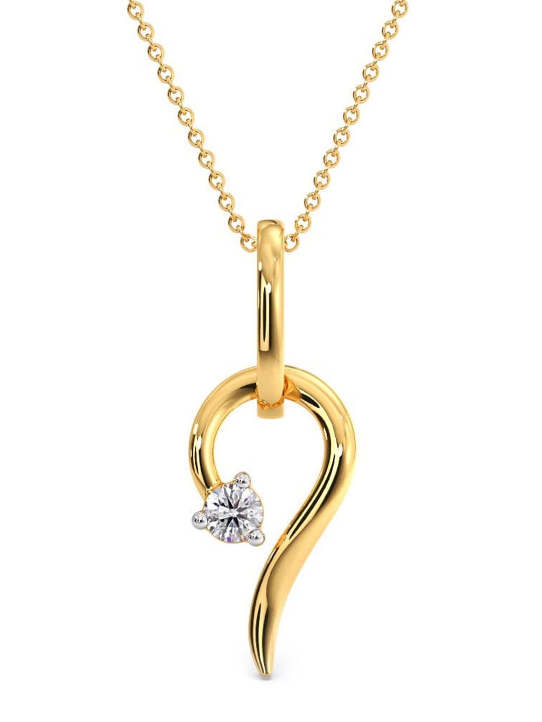 

CANDERE A KALYAN JEWELLERS COMPANY Diamondlites 18KT Gold Diamond Studded Pendant-0.26 g