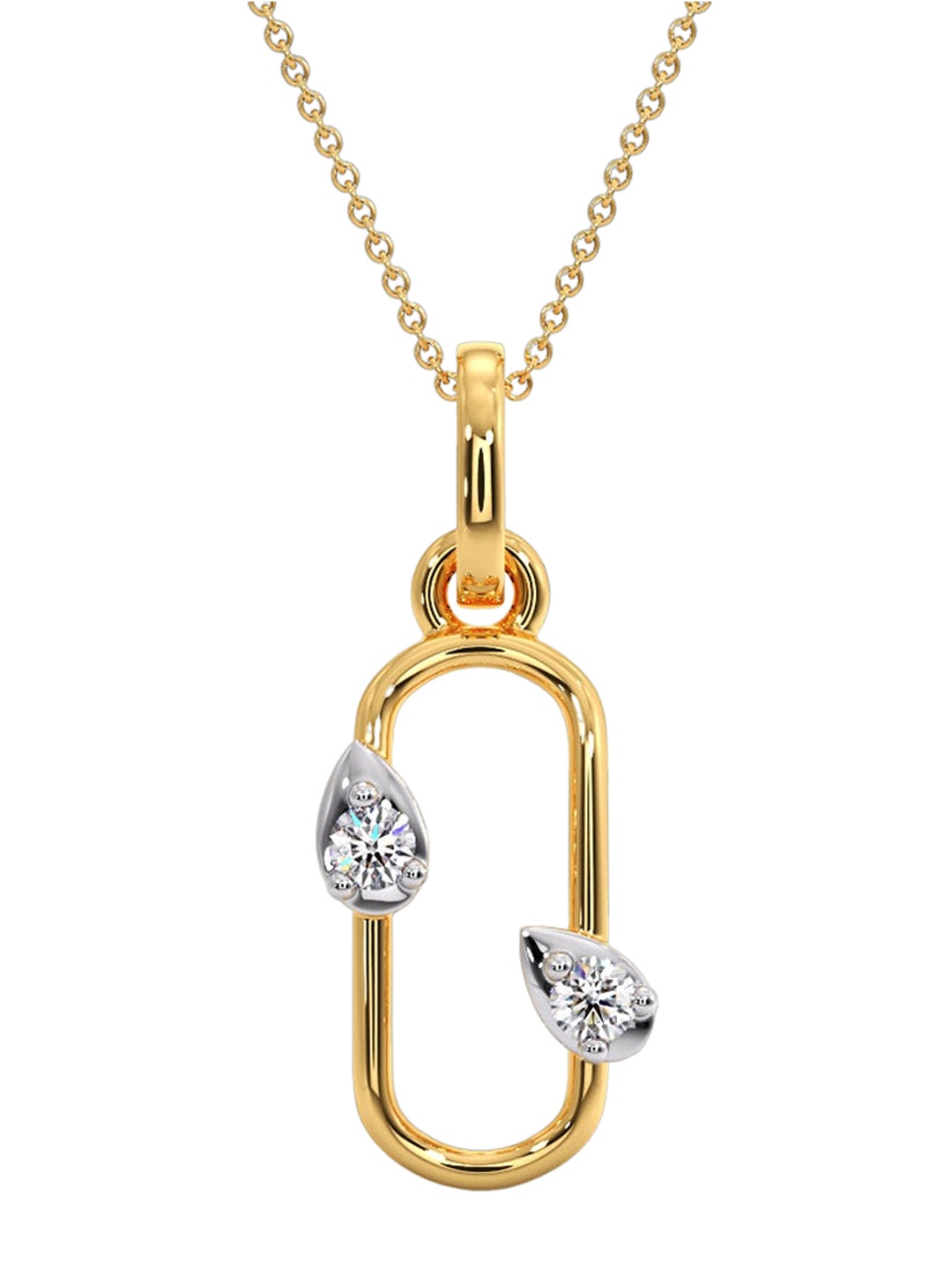 

CANDERE A KALYAN JEWELLERS COMPANY Diamondlites 14KT Gold Diamond Studded Pendant-0.4gm