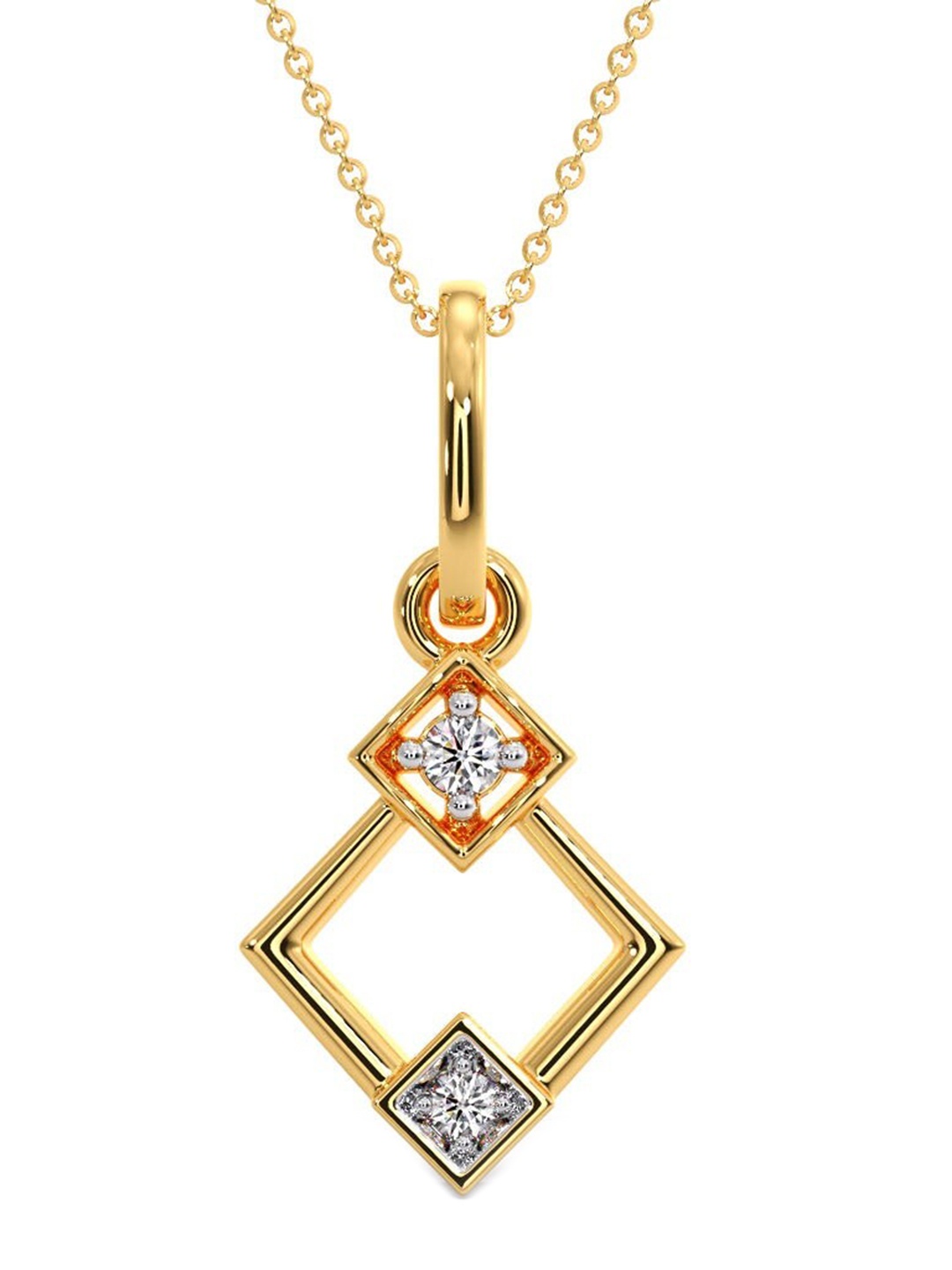 

CANDERE A KALYAN JEWELLERS COMPANY Diamondlites 18KT Gold Diamond Studded Pendant-0.39gm