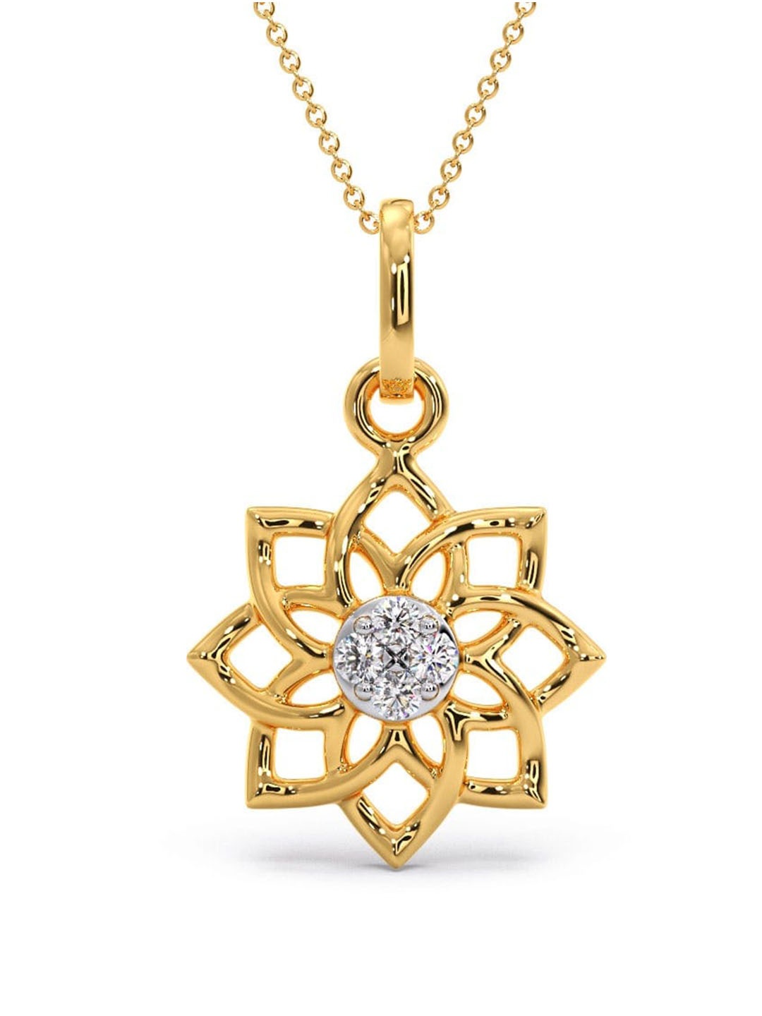 

CANDERE A KALYAN JEWELLERS COMPANY Diamondlites 14KT Gold Diamond Pendant-0.49 g