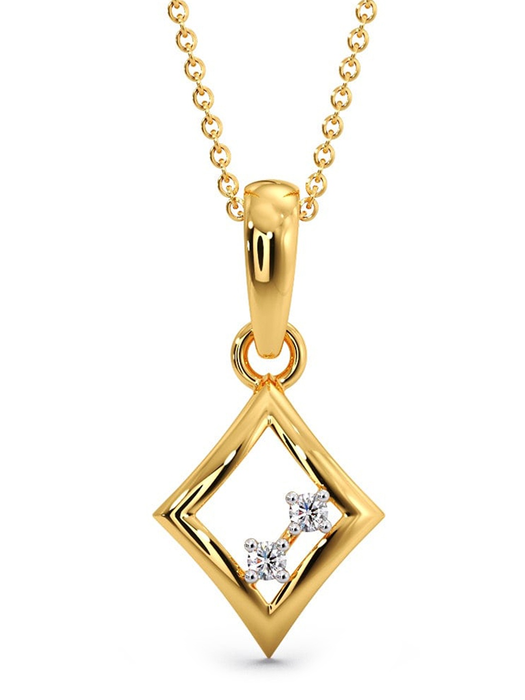 

CANDERE A KALYAN JEWELLERS COMPANY Diamondlites 18KT Gold Diamond Pendant-0.36 g