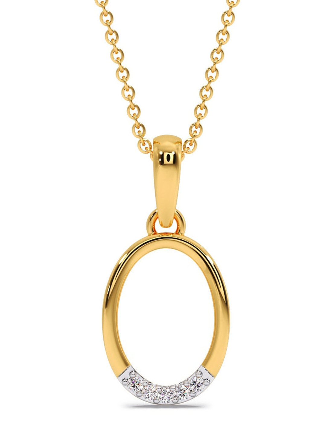 

CANDERE A KALYAN JEWELLERS COMPANY Diamondlites 14KT Gold Diamond Pendant-0.36gm