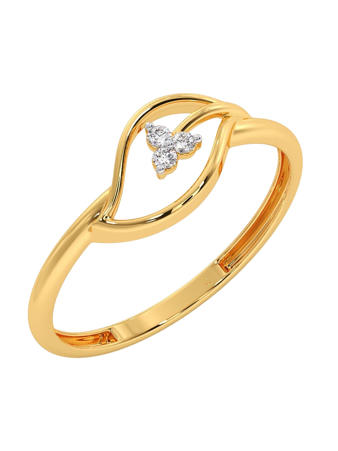 

CANDERE A KALYAN JEWELLERS COMPANY Diamondlites 14KT Gold Diamond Studded Ring-0.96 g