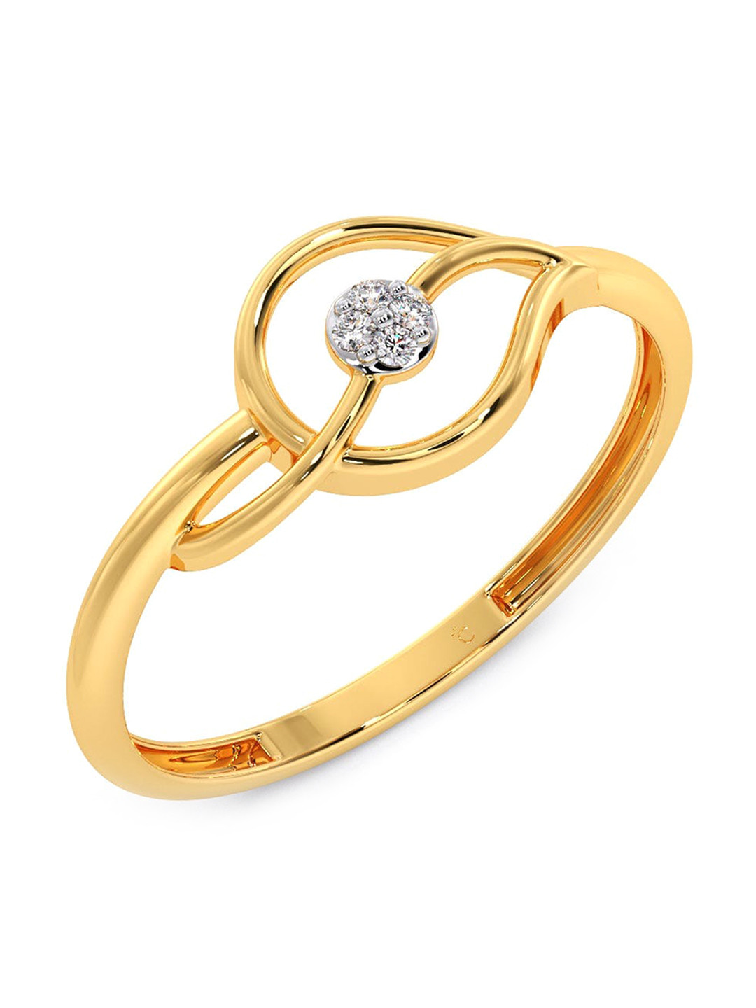 

CANDERE A KALYAN JEWELLERS COMPANY Diamondlites 14KT Gold Diamond Studded Ring-0.86gm