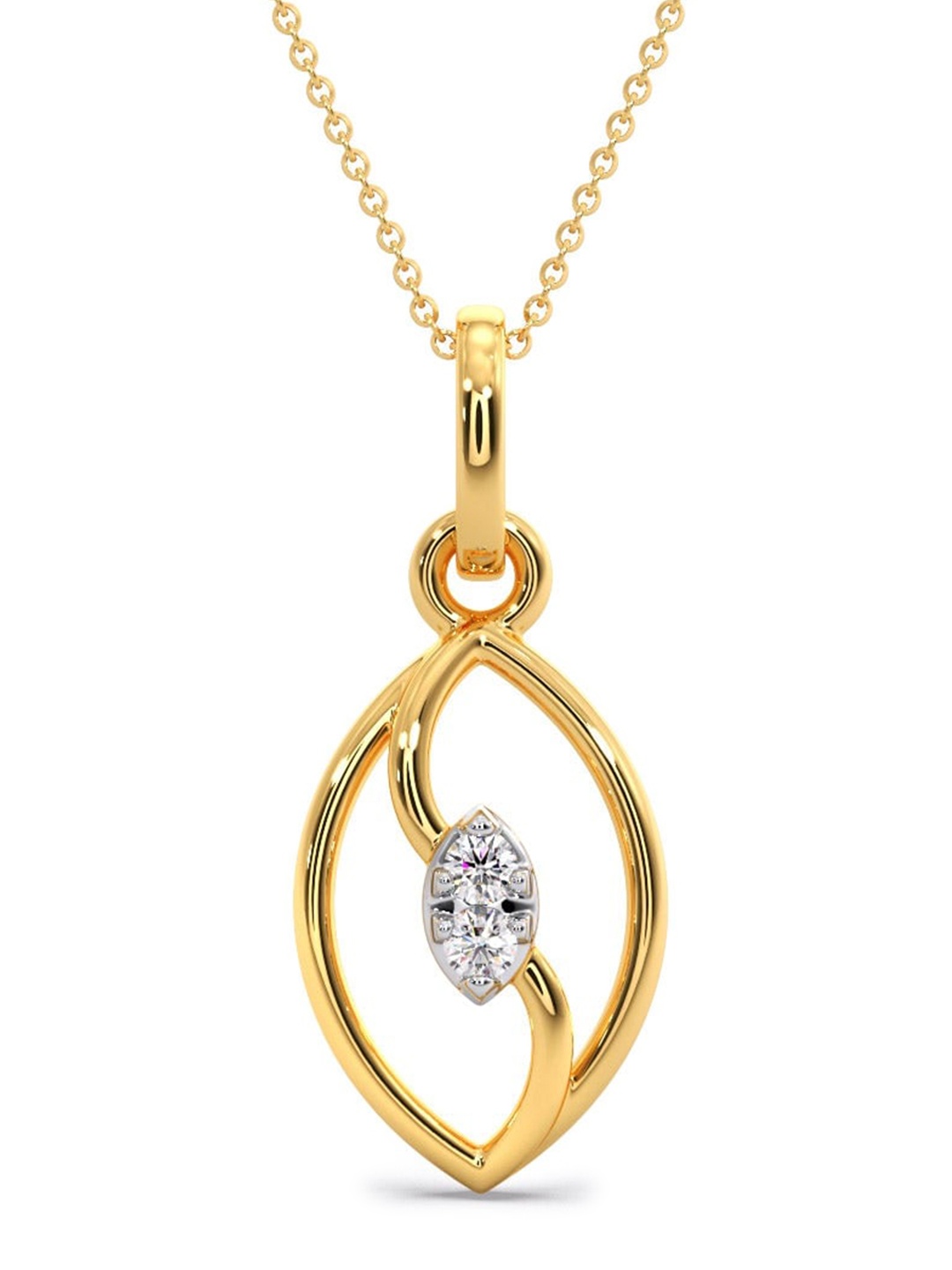 

CANDERE A KALYAN JEWELLERS COMPANY Diamondlites 18KT Gold Diamond Pendant-0.36 g