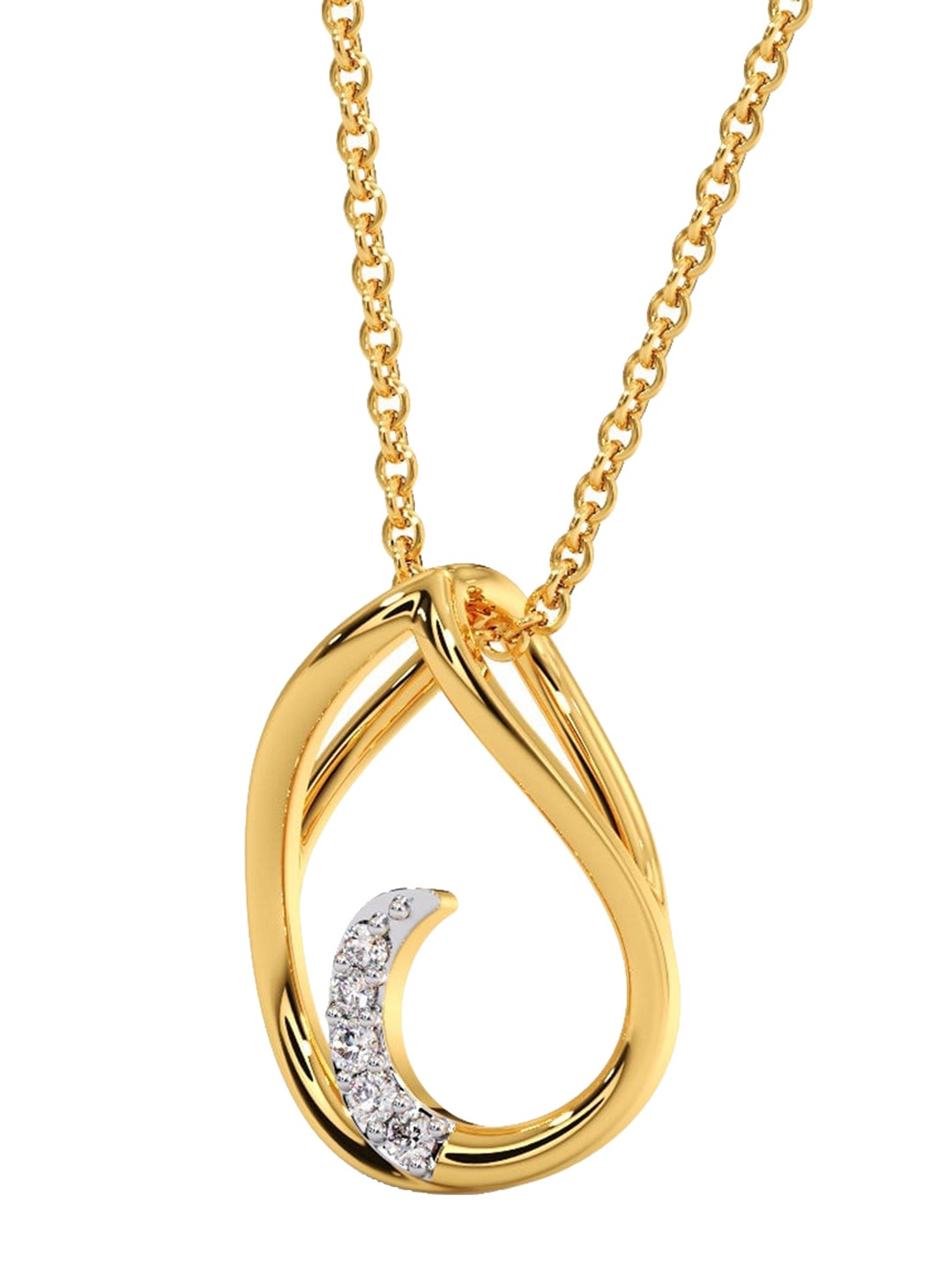 

CANDERE A KALYAN JEWELLERS COMPANY Diamondlites 14KT Gold Diamond Pendant-0.34 g