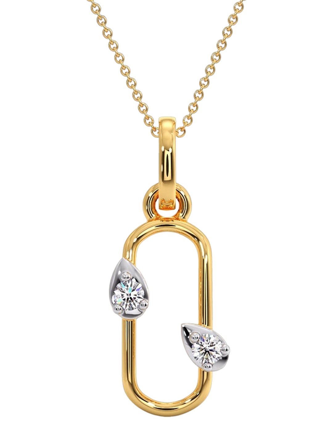 

CANDERE A KALYAN JEWELLERS COMPANY Diamondlites 18KT Gold Diamond Pendant-0.47gm