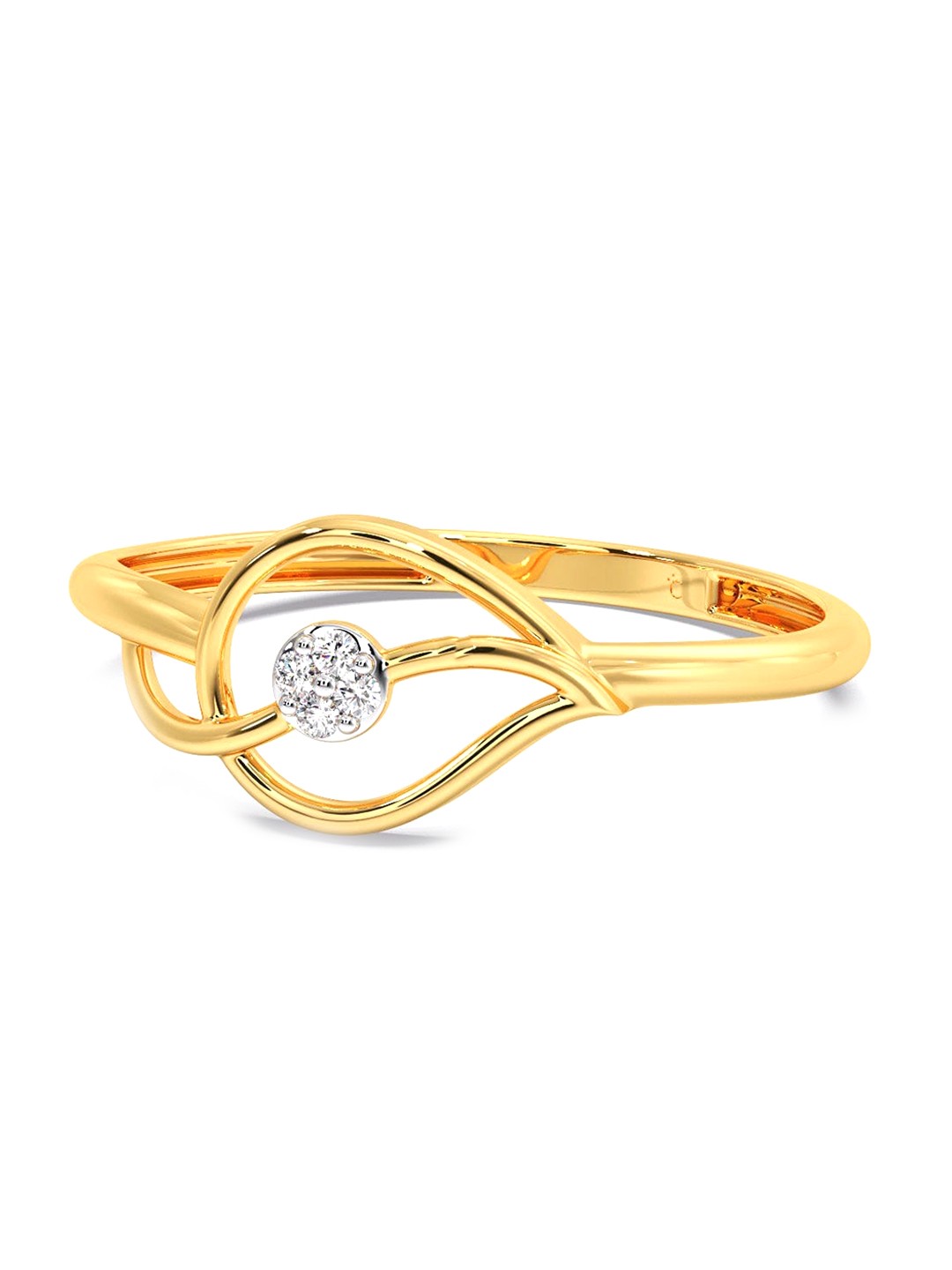 

CANDERE A KALYAN JEWELLERS COMPANY Diamondlites 14KT Gold Diamond Finger Ring-0.66gm