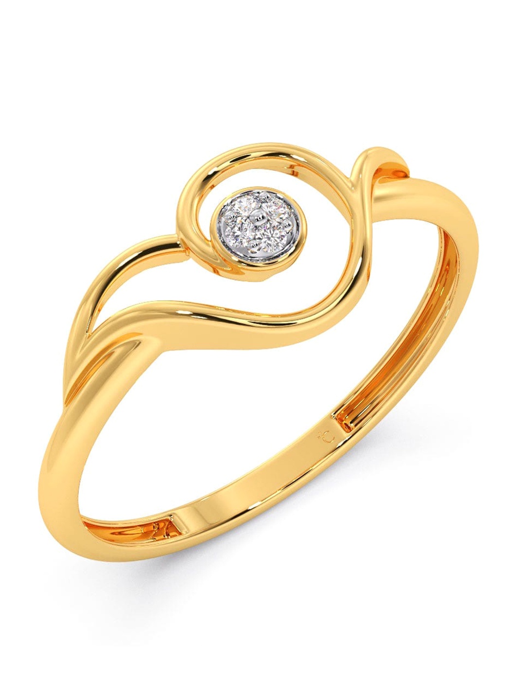 

CANDERE A KALYAN JEWELLERS COMPANY Diamondlites 14KT Gold Diamond Finger Ring-0.97 g