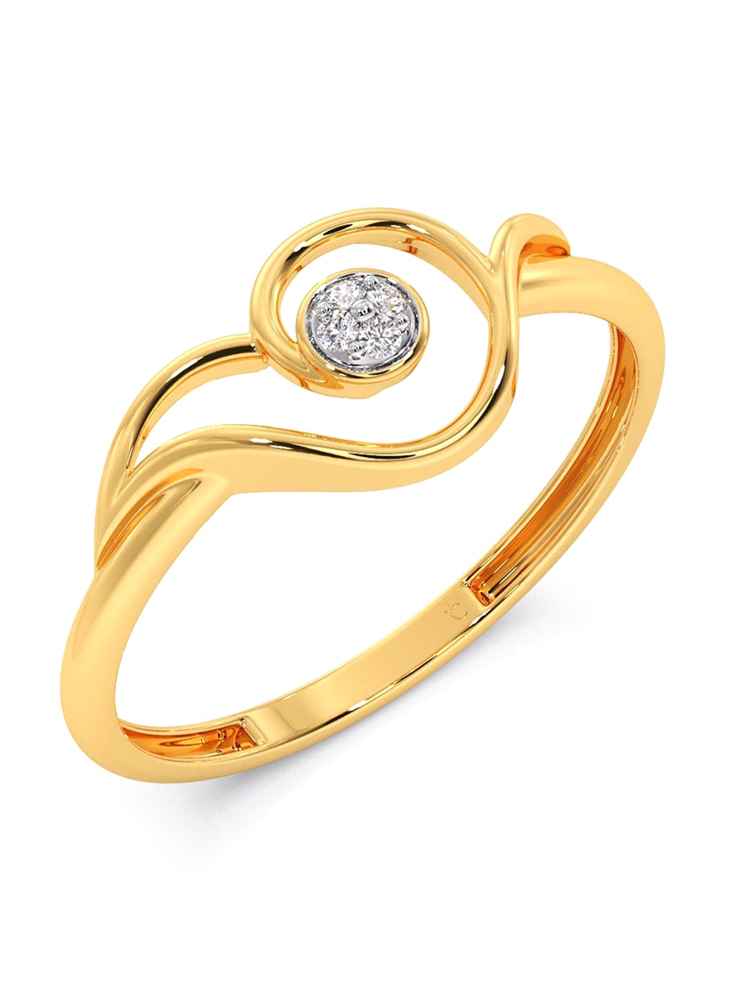 

CANDERE A KALYAN JEWELLERS COMPANY Diamondlites 14KT Gold Diamond Studded Ring-0.94gm