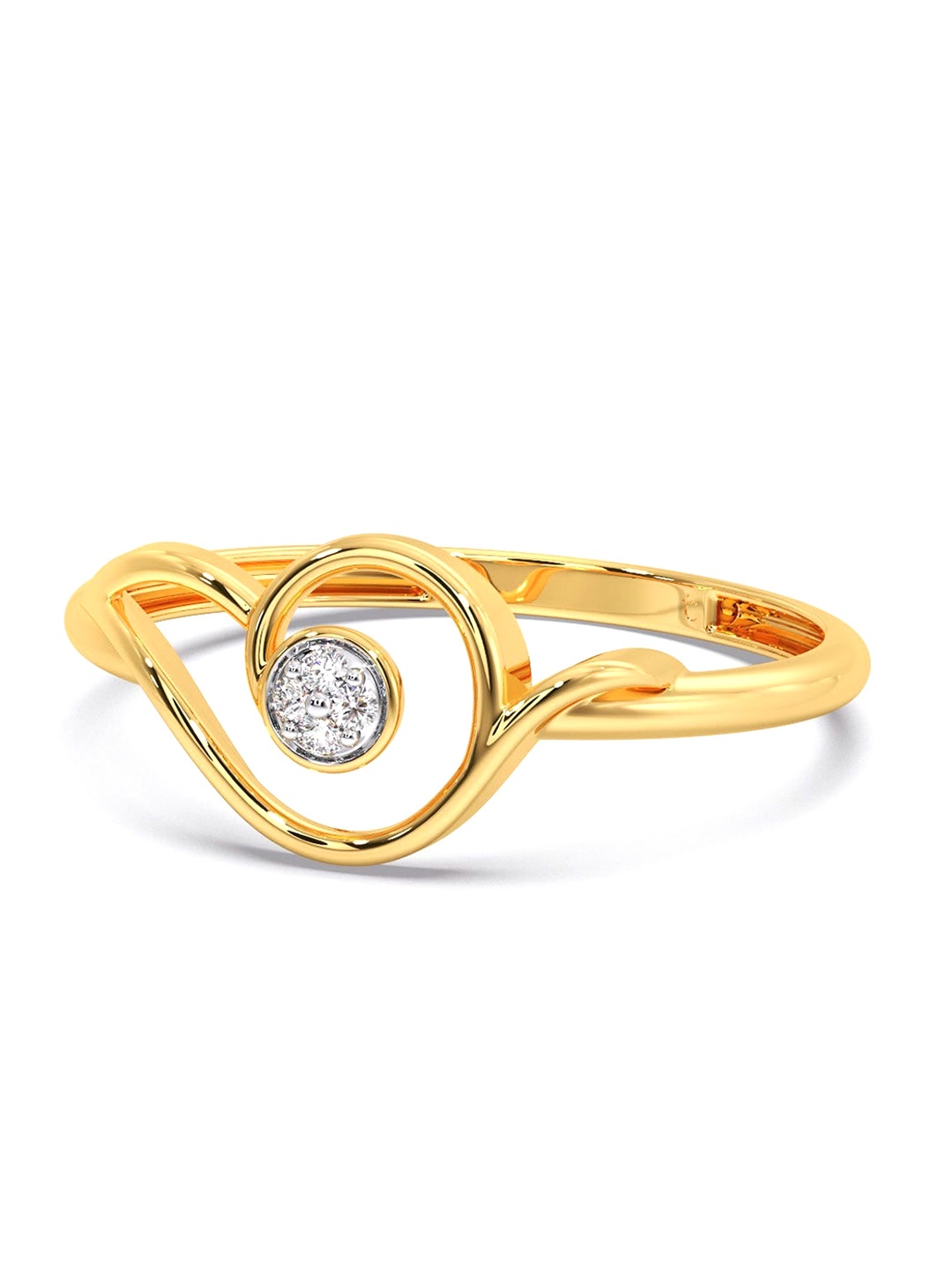 

CANDERE A KALYAN JEWELLERS COMPANY Diamondlites 18KT Gold Diamond Studded Ring-1.27 g