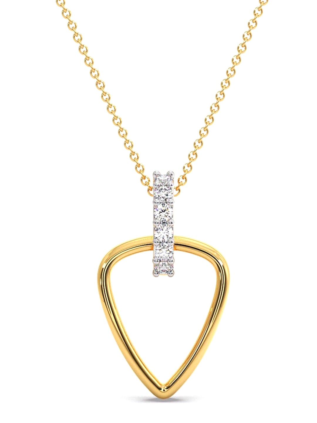 

CANDERE A KALYAN JEWELLERS COMPANY Diamondlites 18KT Gold Diamond Pendant-0.34gm