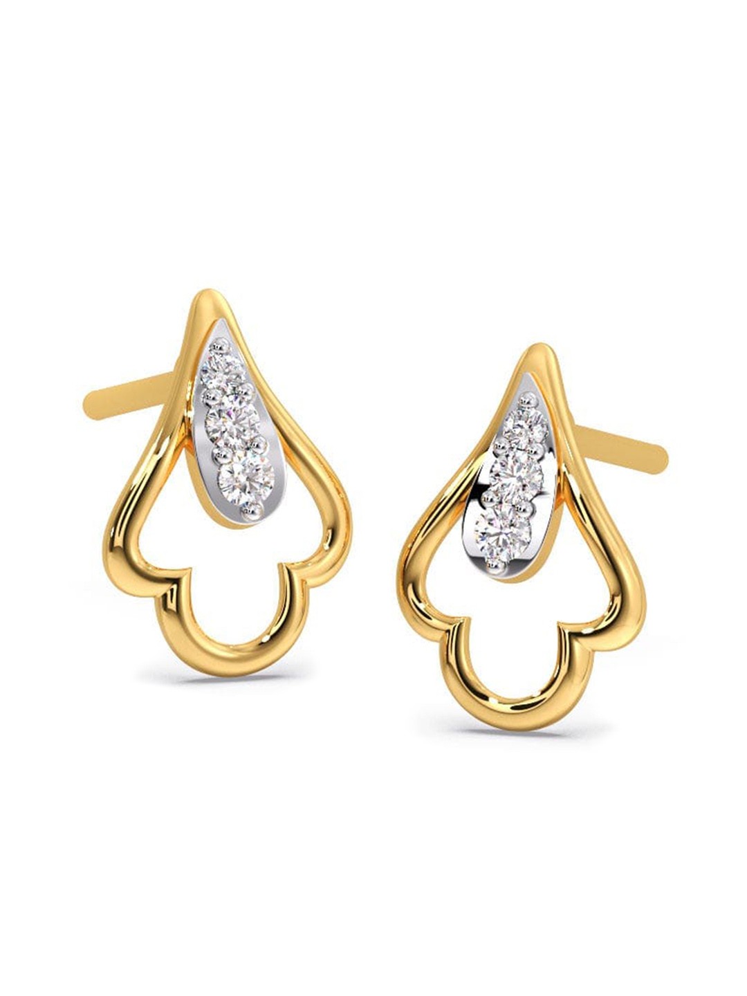 

CANDERE A KALYAN JEWELLERS COMPANY Diamondlites 14KT Gold Diamond Studded Earrings 0.48 g