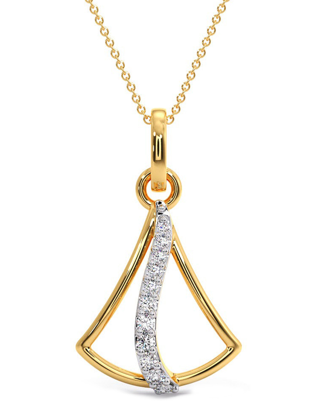 

CANDERE A KALYAN JEWELLERS COMPANY Diamondlites 14KT Gold Diamond Pendant-0.42 g
