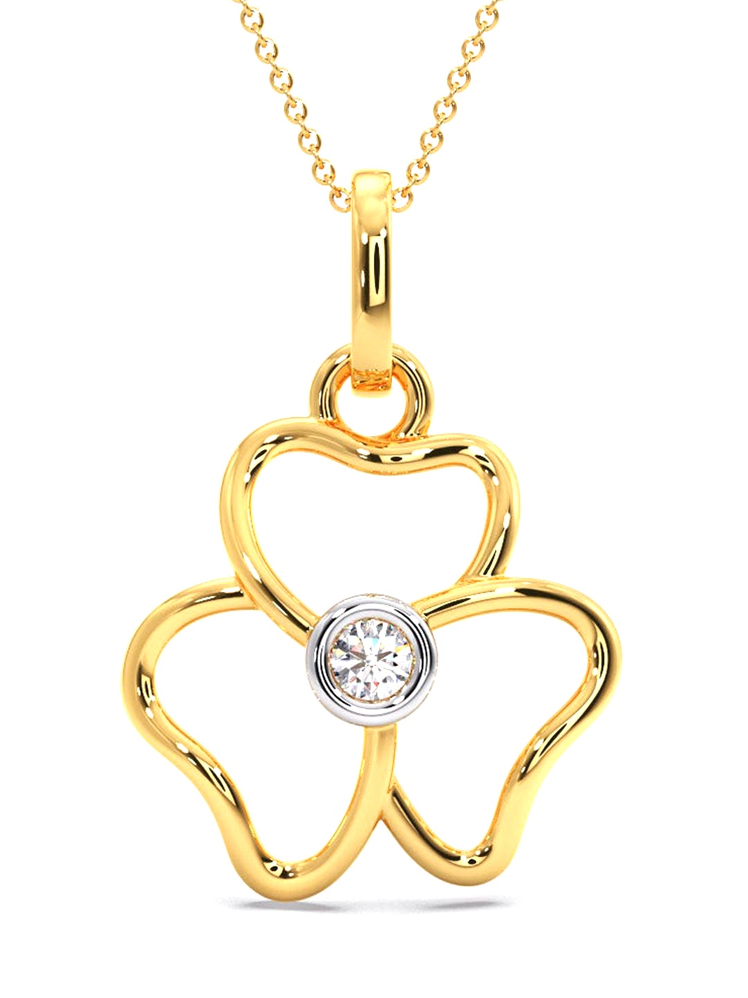 

CANDERE A KALYAN JEWELLERS COMPANY Diamondlites 14KT Gold Diamond Pendant-0.48gm