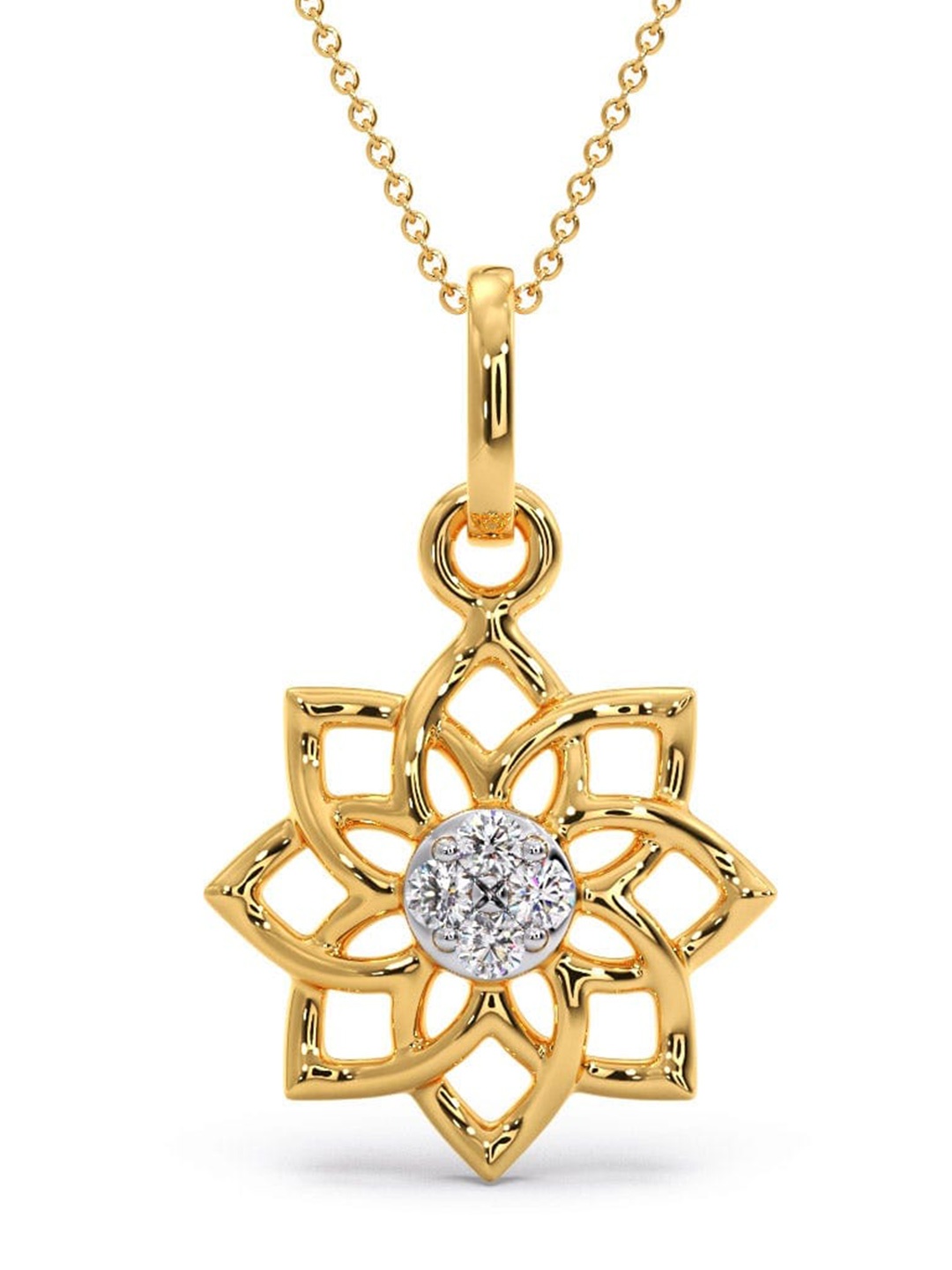 

CANDERE A KALYAN JEWELLERS COMPANY Diamondlites 18KT Gold Diamond Pendant-0.58gm