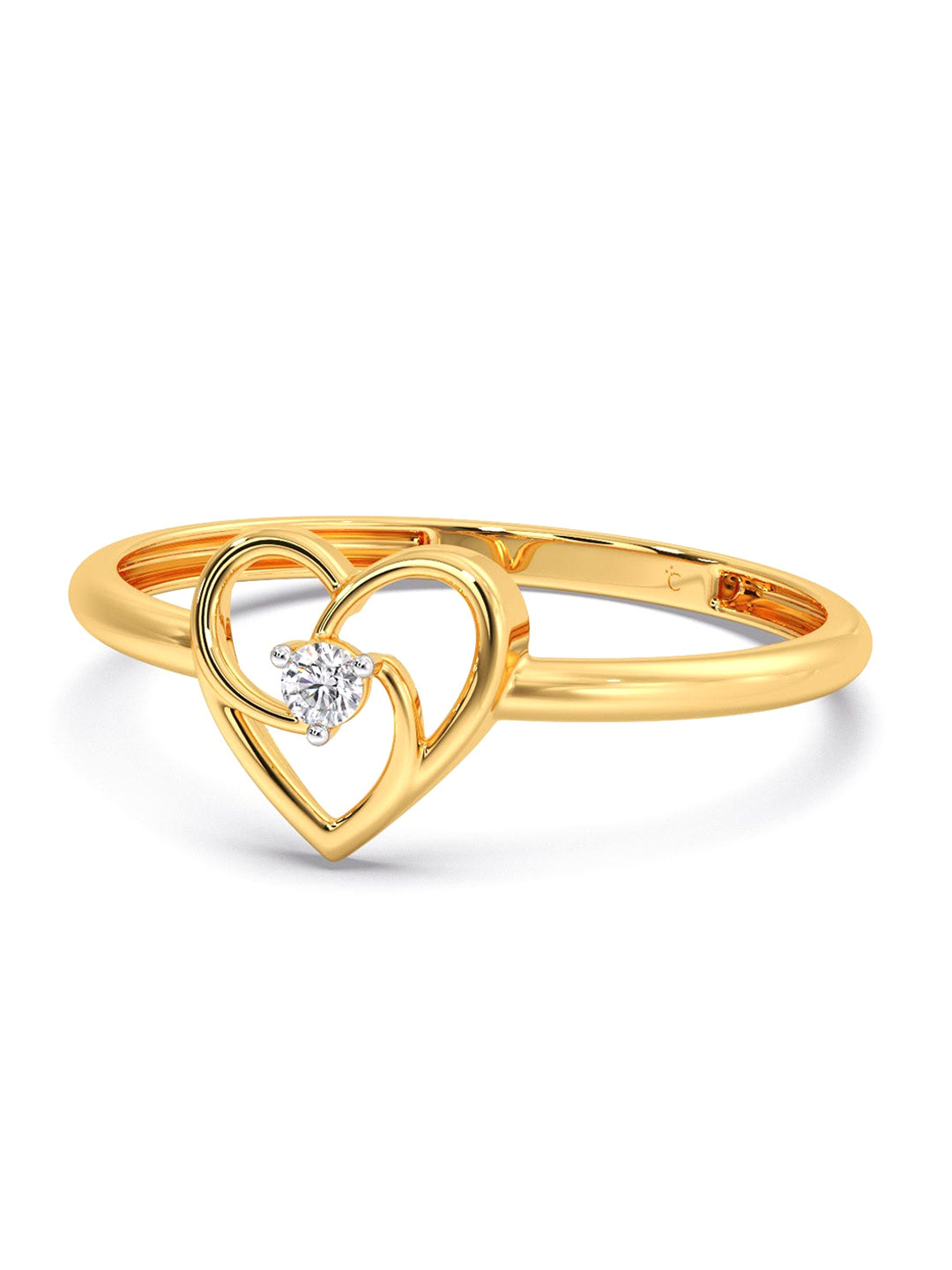 

CANDERE A KALYAN JEWELLERS COMPANY Diamondlites 14KT Gold Diamond Finger Ring-0.65gm