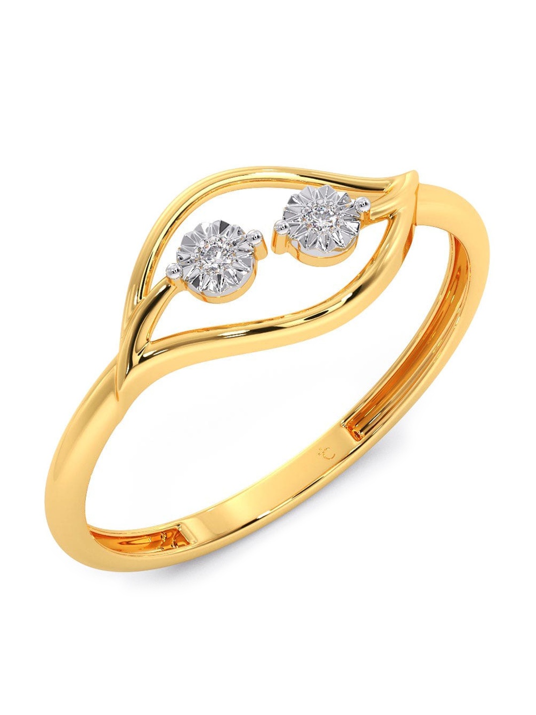

CANDERE A KALYAN JEWELLERS COMPANY Diamondlites 18KT Gold Diamond Finger Ring-0.86gm