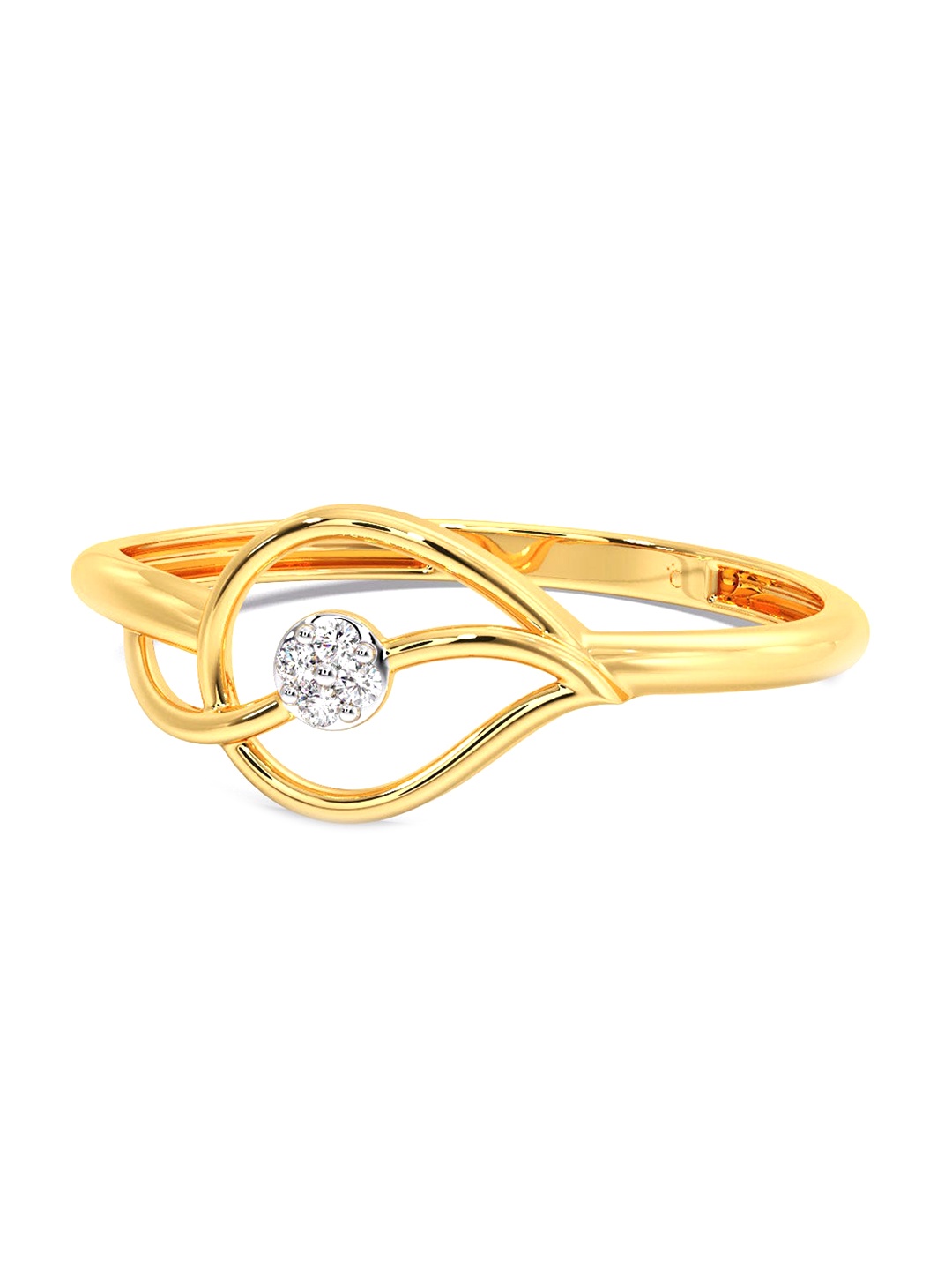 

CANDERE A KALYAN JEWELLERS COMPANY Diamondlites 14KT Gold Diamond Studded Ring-0.68gm