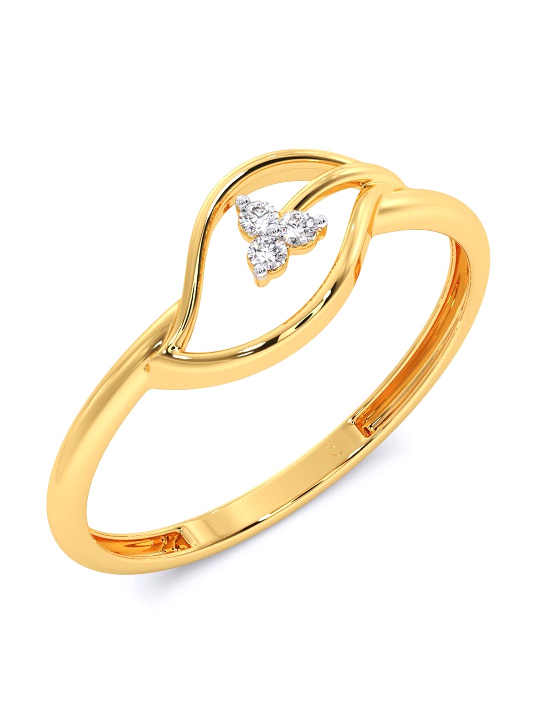 

CANDERE A KALYAN JEWELLERS COMPANY Diamondlites 14KT Gold Diamond Studded Ring-0.81 g