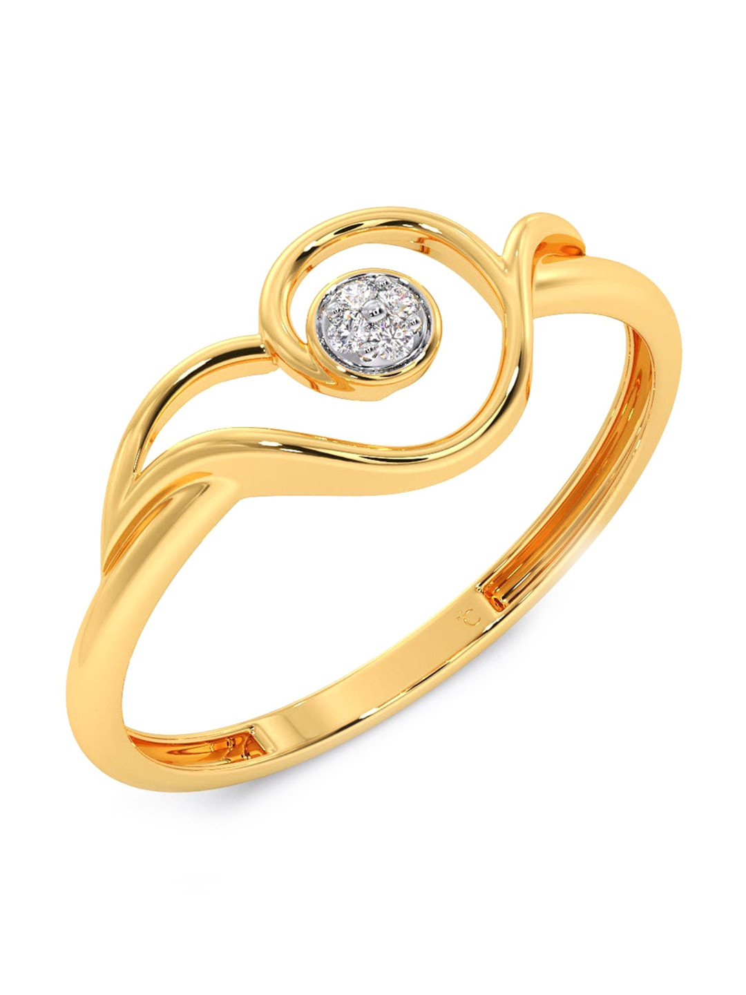 

CANDERE A KALYAN JEWELLERS COMPANY Diamondlites 14KT Gold Diamond Studded Ring-0.96gm