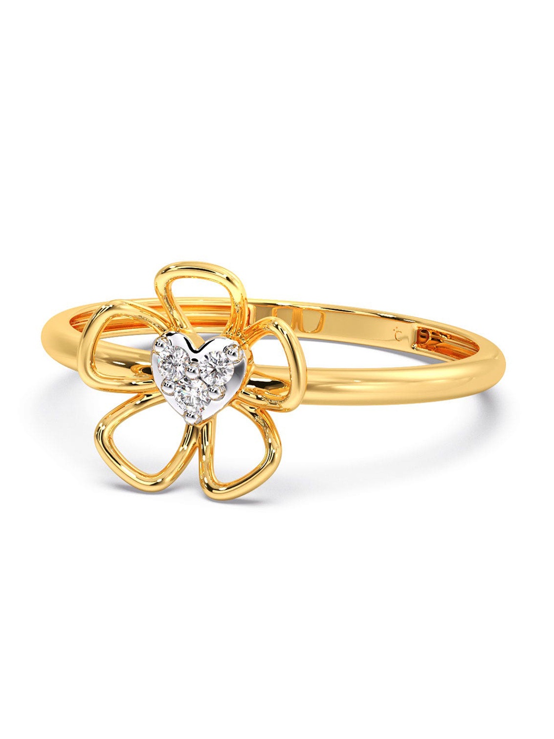 

CANDERE A KALYAN JEWELLERS COMPANY Diamondlites 14KT Gold Diamond Ring-0.92gm