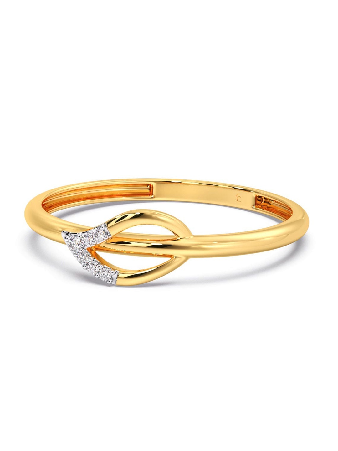 

CANDERE A KALYAN JEWELLERS COMPANY Diamondlites 14KT Gold Diamond Ring-0.87gm