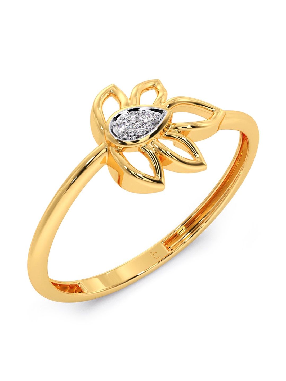 

CANDERE A KALYAN JEWELLERS COMPANY Diamondlites 14KT Gold Diamond Ring-0.8 g