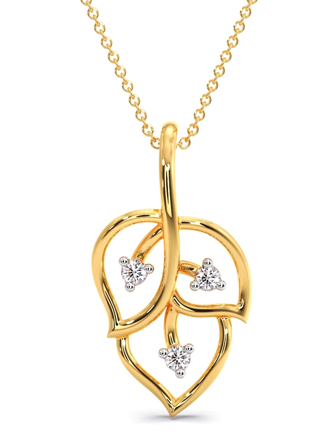 

CANDERE A KALYAN JEWELLERS COMPANY Diamondlites 18KT Gold Diamond Studded Pendant- 0.61gm