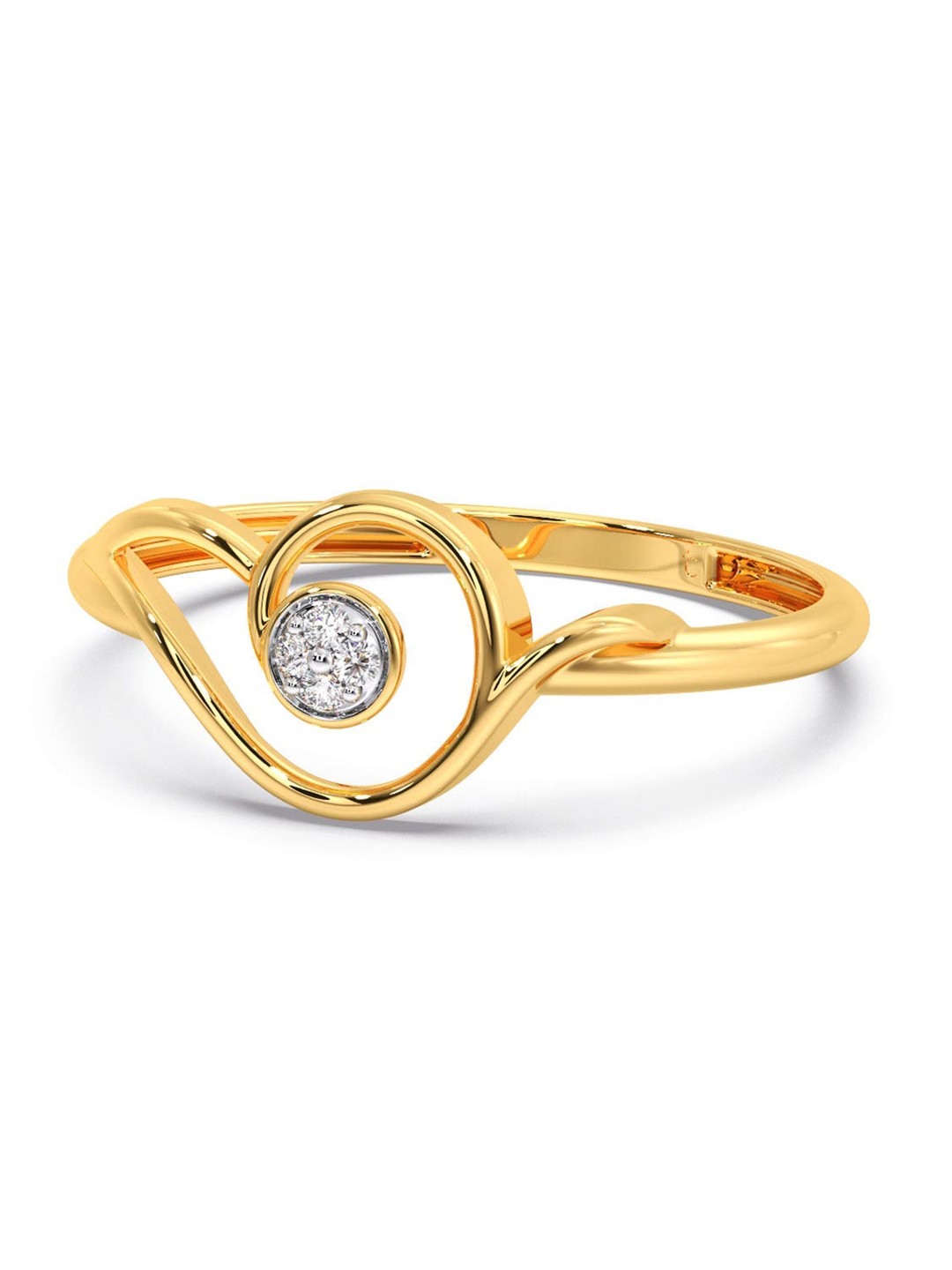 

CANDERE A KALYAN JEWELLERS COMPANY Diamondlites 14KT Gold Diamond Finger Ring-1.09gm