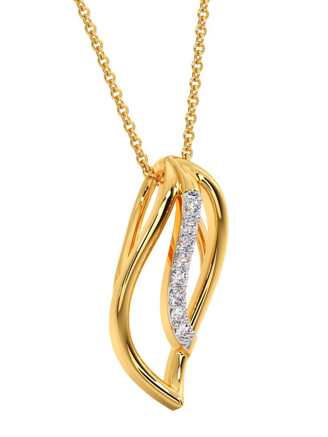 

CANDERE A KALYAN JEWELLERS COMPANY Diamondlites 14KT Gold Diamond Studded Pendant - 0.46 g