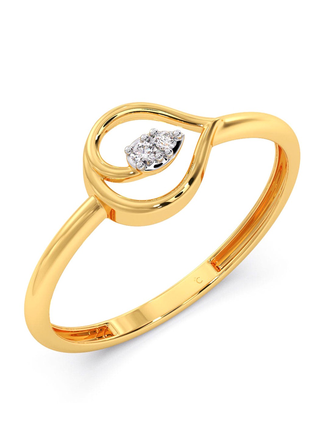 

CANDERE A KALYAN JEWELLERS COMPANY Diamondlites 18KT Gold Diamond Finger Ring-0.92gm