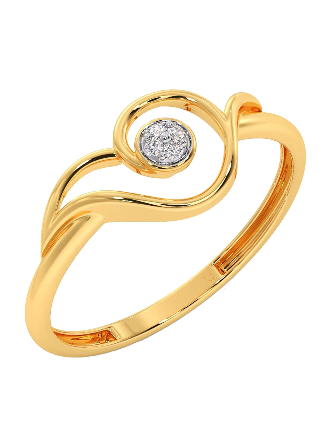 

CANDERE A KALYAN JEWELLERS COMPANY Diamondlites 18KT Gold Diamond Studded Ring-0.96gm