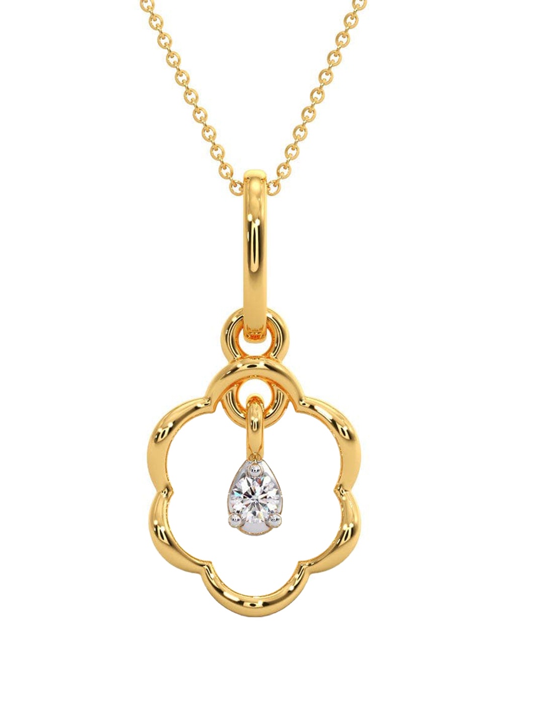 

CANDERE A KALYAN JEWELLERS COMPANY Diamondlites 18KT Gold Diamond Studded Pendant-0.29 g