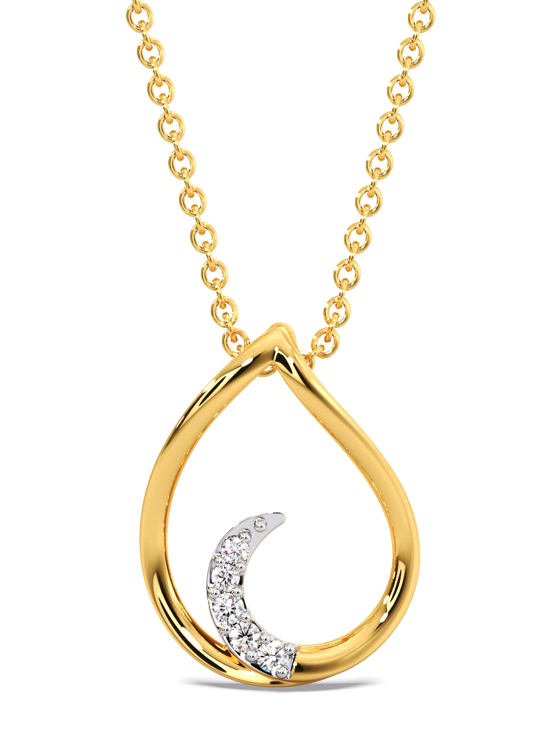 

CANDERE A KALYAN JEWELLERS COMPANY Diamondlites 18KT Gold Diamond Studded Pendant-0.4gm