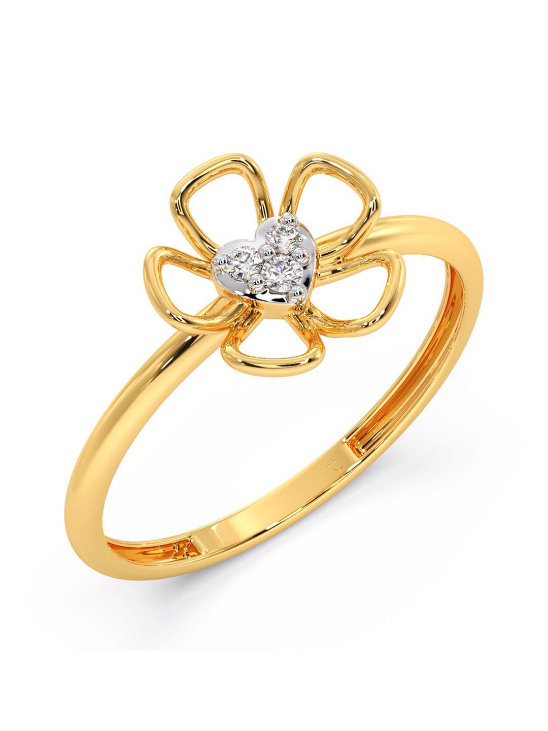 

CANDERE A KALYAN JEWELLERS COMPANY Diamondlites 14KT Gold Diamond Finger Ring-0.89 g