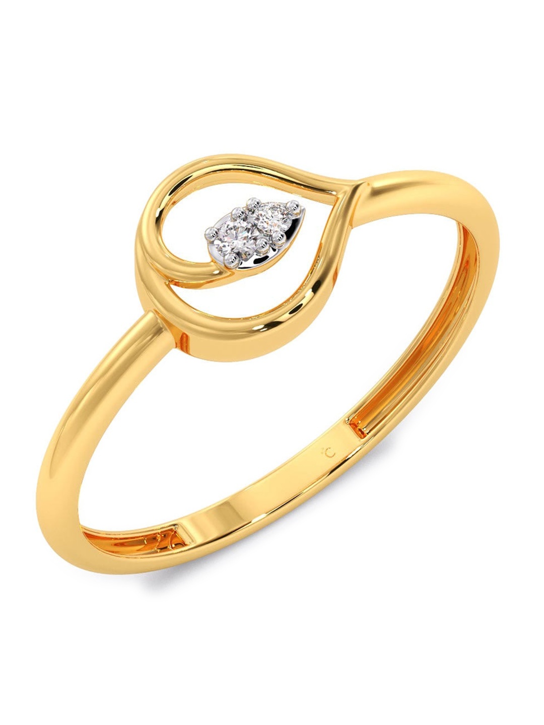 

CANDERE A KALYAN JEWELLERS COMPANY Diamondlites 18KT Gold Diamond Studded Ring-0.9gm
