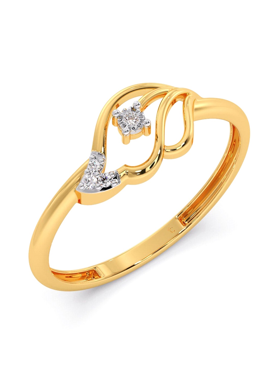 

CANDERE A KALYAN JEWELLERS COMPANY Diamondlites 14KT Gold Diamond Studded Ring-0.79 g