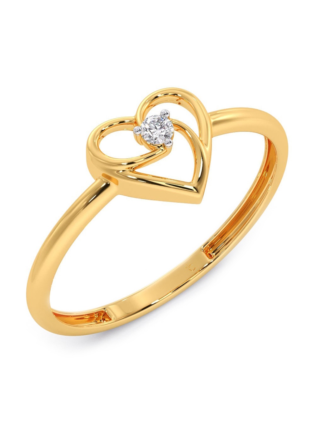 

CANDERE A KALYAN JEWELLERS COMPANY Diamondlites 14KT Gold Diamond Studded Ring-0.97 g