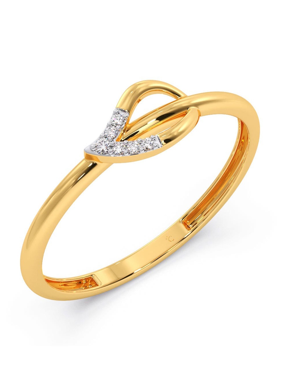 

CANDERE A KALYAN JEWELLERS COMPANY Diamondlites 18KT Gold Diamond Studded Ring-1.01gm