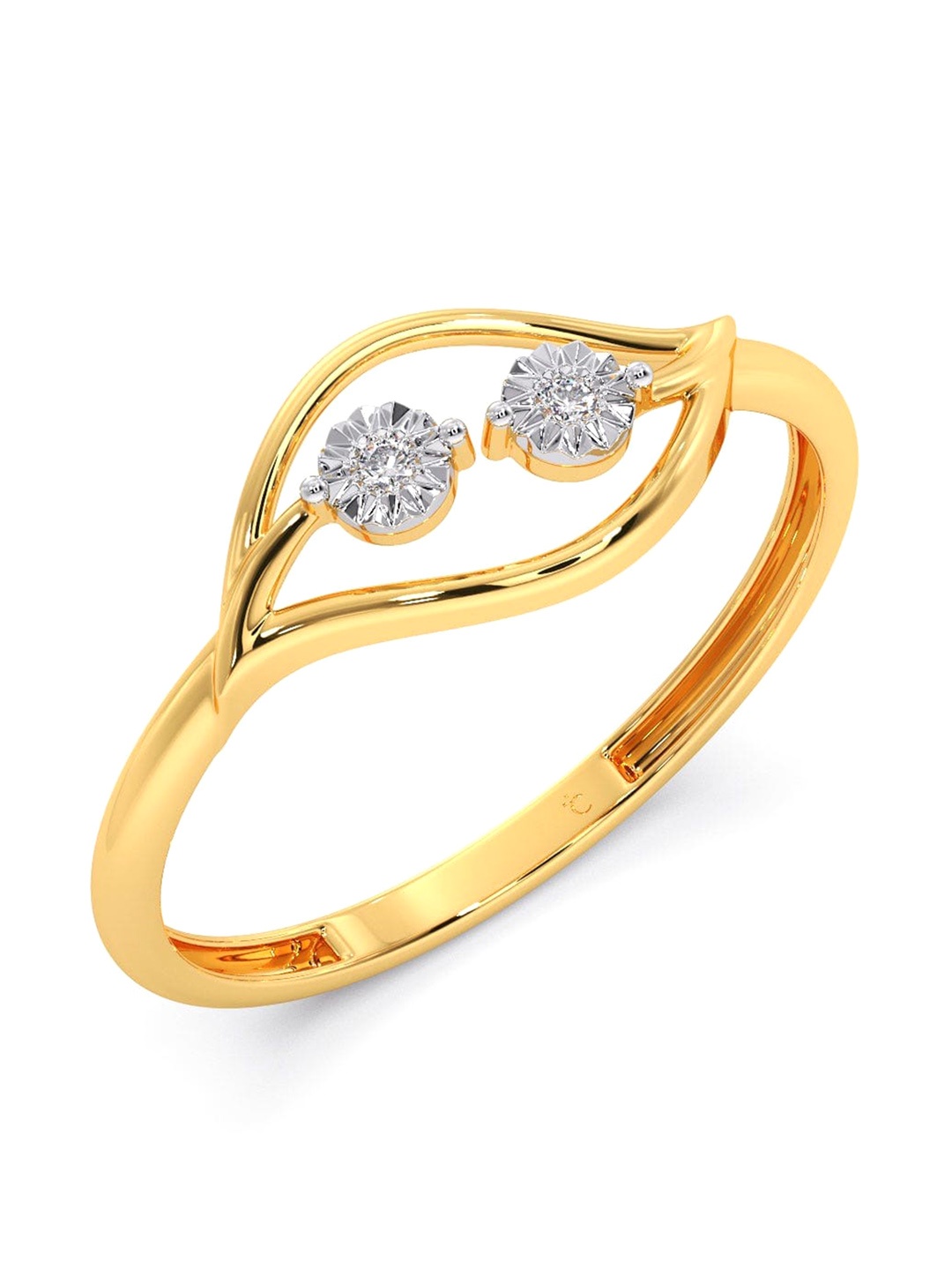 

CANDERE A KALYAN JEWELLERS COMPANY Diamondlites 18KT Gold Diamond Studded Ring-1.12 g