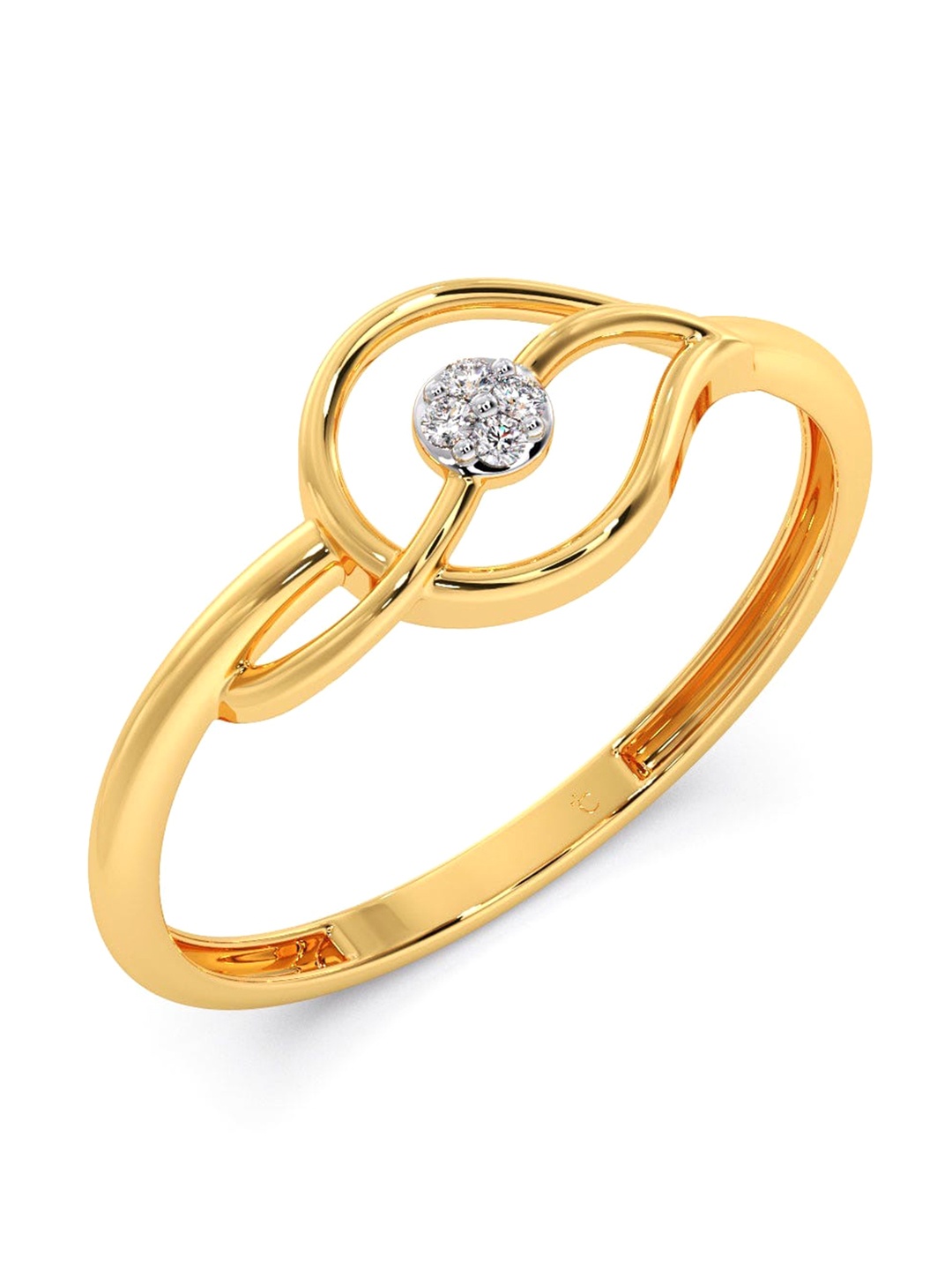 

CANDERE A KALYAN JEWELLERS COMPANY Diamondlites 14KT Gold Diamond Ring-0.8gm