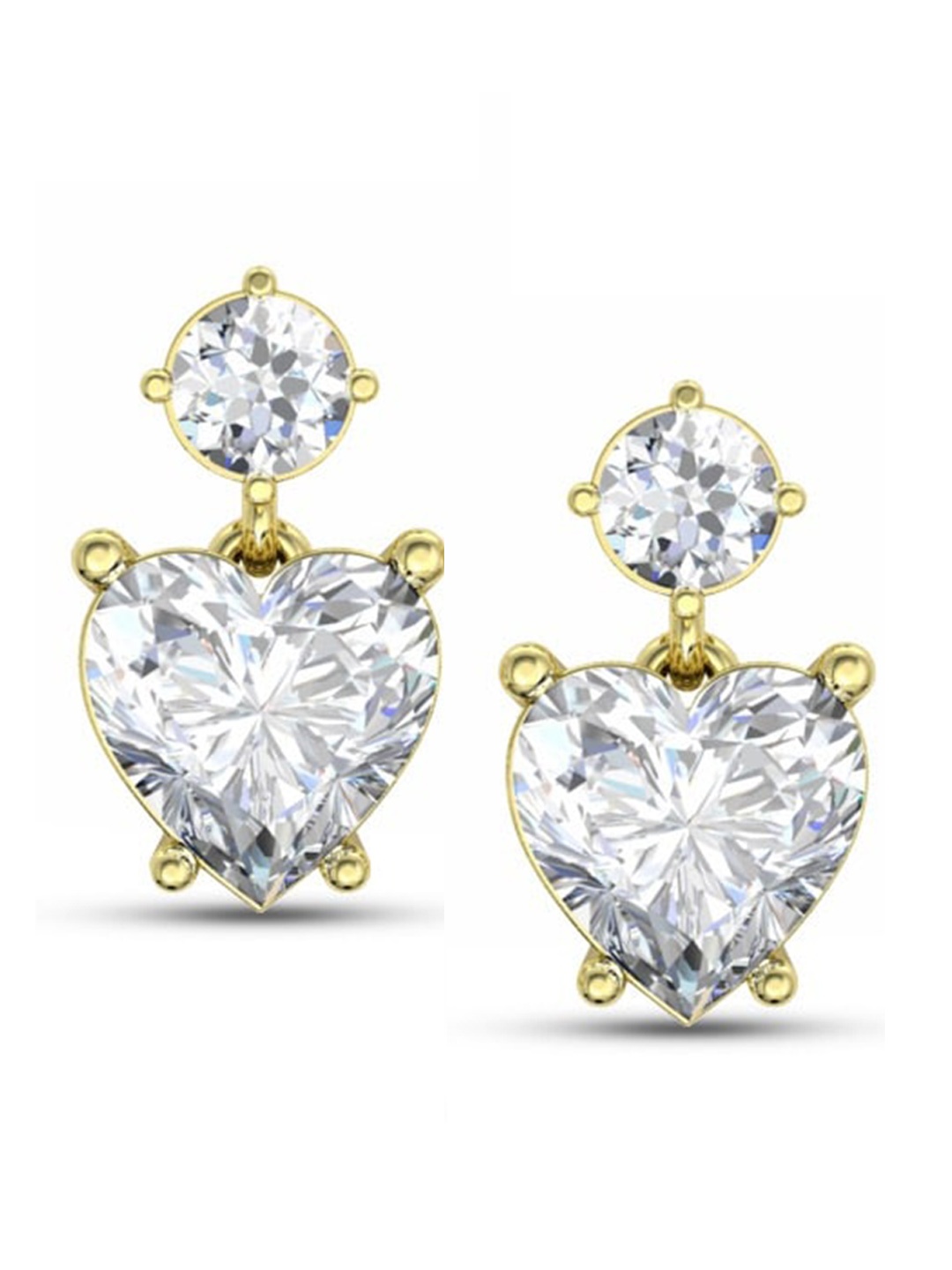 

ORIONZ Gold-Plated Contemporary Heart Drop Earrings